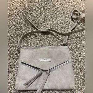 Grey leather purse